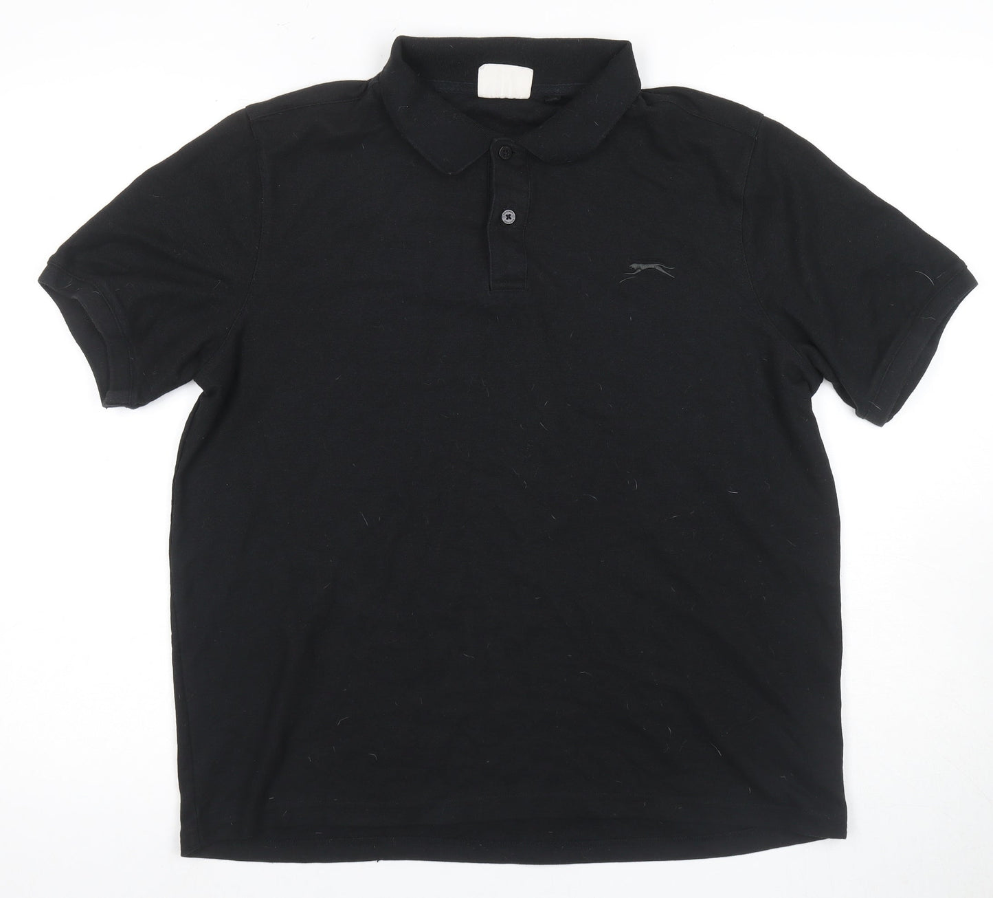 Slazenger Men's Black XL Short Sleeve Cotton Polo
