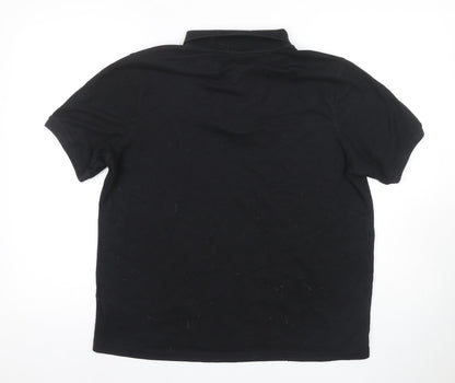 Slazenger Men's Black XL Short Sleeve Cotton Polo