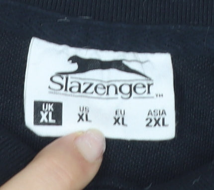 Slazenger Men's Black XL Short Sleeve Cotton Polo