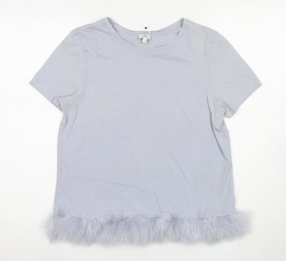 Womens UK Size 12 River Island Grey Basic T-Shirt