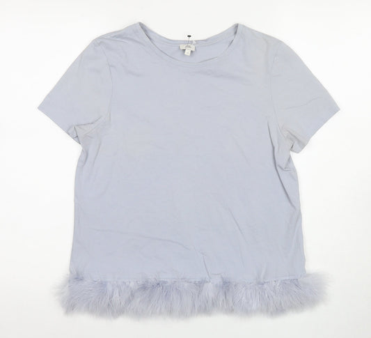 Womens UK Size 12 River Island Grey Basic T-Shirt