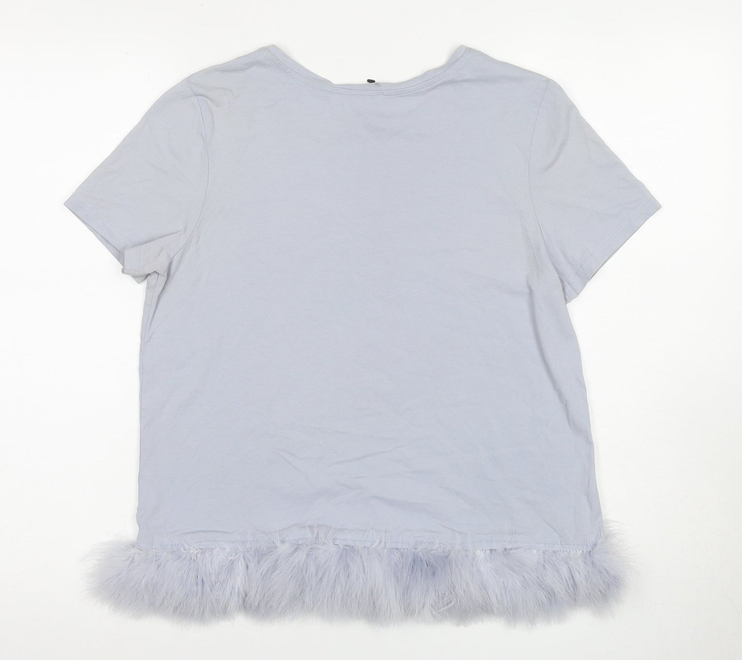 Womens UK Size 12 River Island Grey Basic T-Shirt