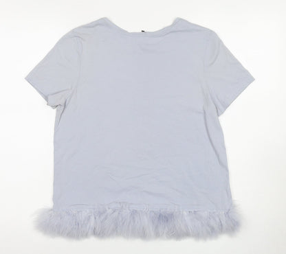 Womens UK Size 12 River Island Grey Basic T-Shirt