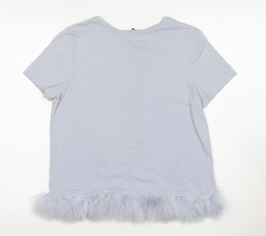 Womens UK Size 12 River Island Grey Basic T-Shirt