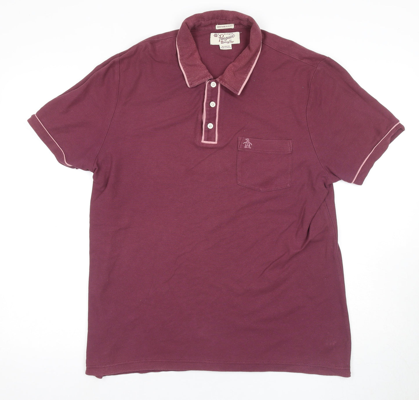 Penguin Men's Red Slim Fit Polo Shirt XL