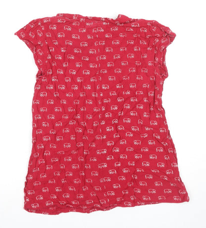 Circus Women's Red Animal Print Bow Top Size 12