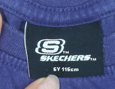 Skechers Boys Purple Graphic T-Shirt Size 6 Years