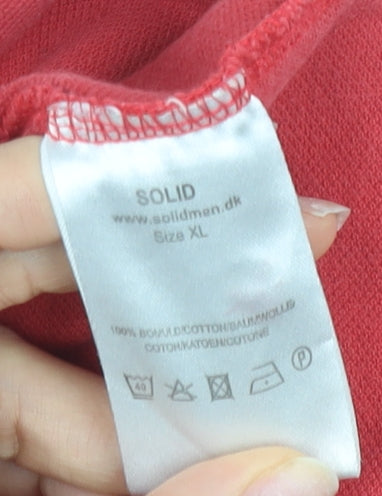 SOLID Men's Red XL Polo Shirt - Short Sleeve Casual