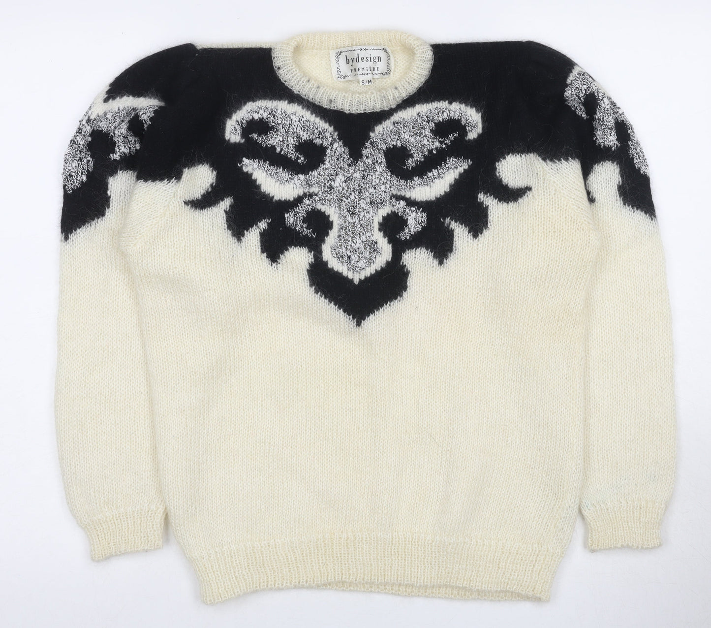 bydesign Women’s Ivory Geometric Knit Pullover S