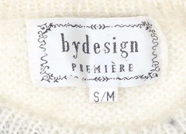 bydesign Women’s Ivory Geometric Knit Pullover S