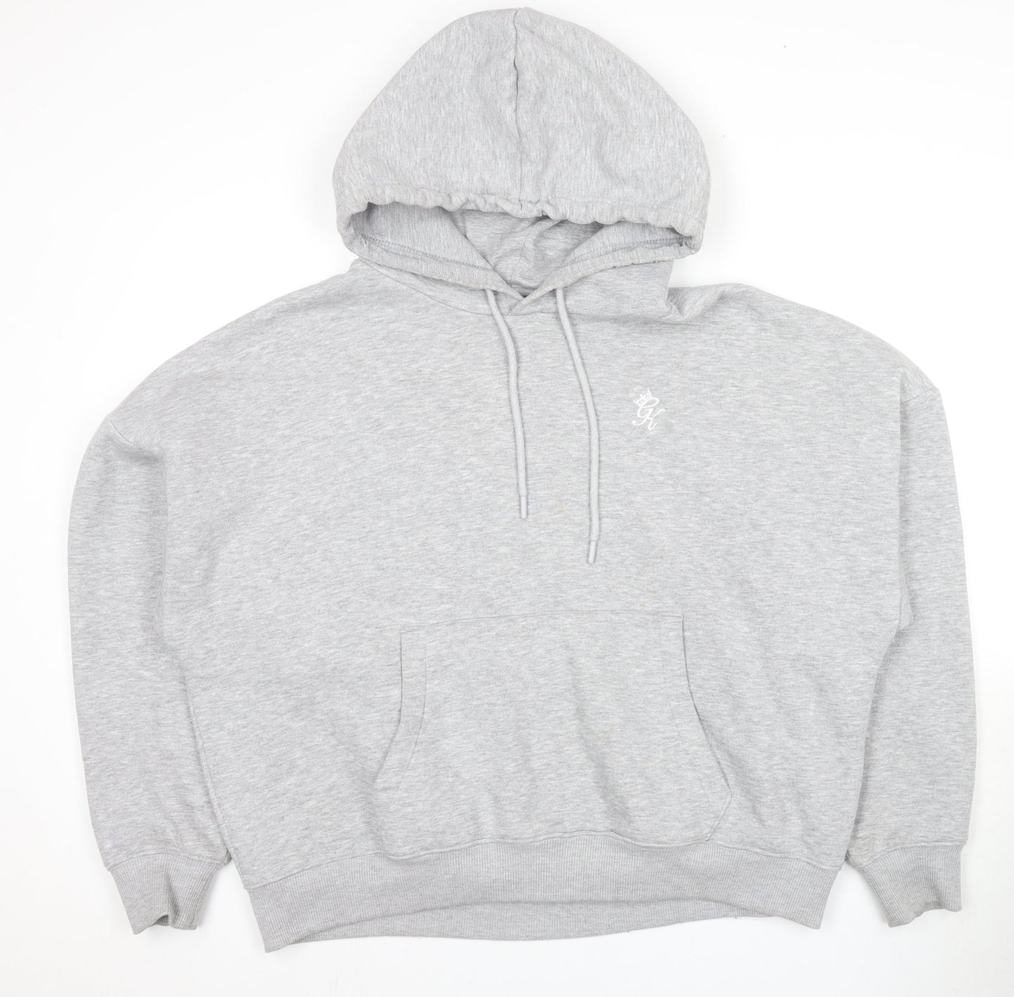 Women's Grey Pullover Hoodie, Regular Fit, Size 14
