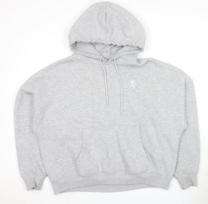Women's Grey Pullover Hoodie, Regular Fit, Size 14