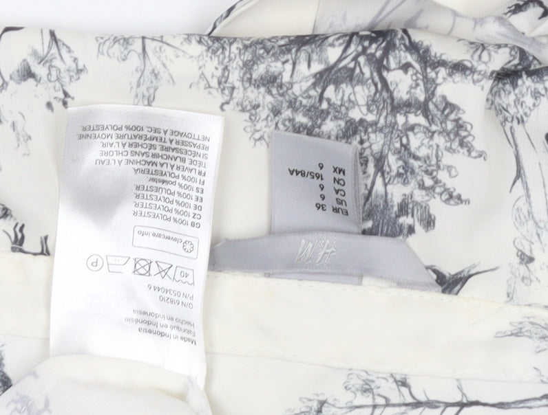 Womens UK Size 8 H&M White  Button-Up