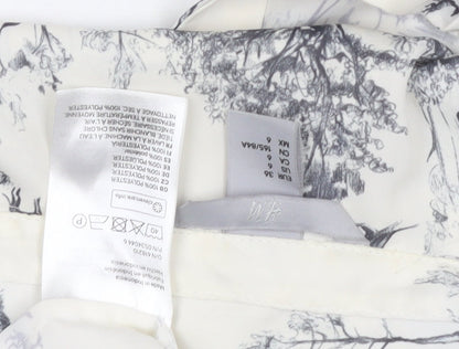 Womens UK Size 8 H&M White  Button-Up
