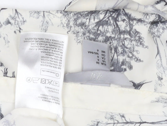 Womens UK Size 8 H&M White  Button-Up