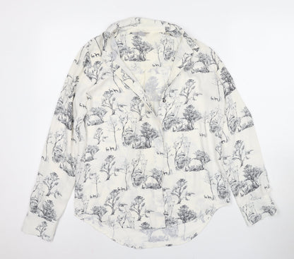 Womens UK Size 8 H&M White  Button-Up