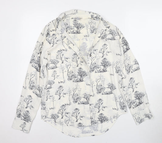 Womens UK Size 8 H&M White  Button-Up