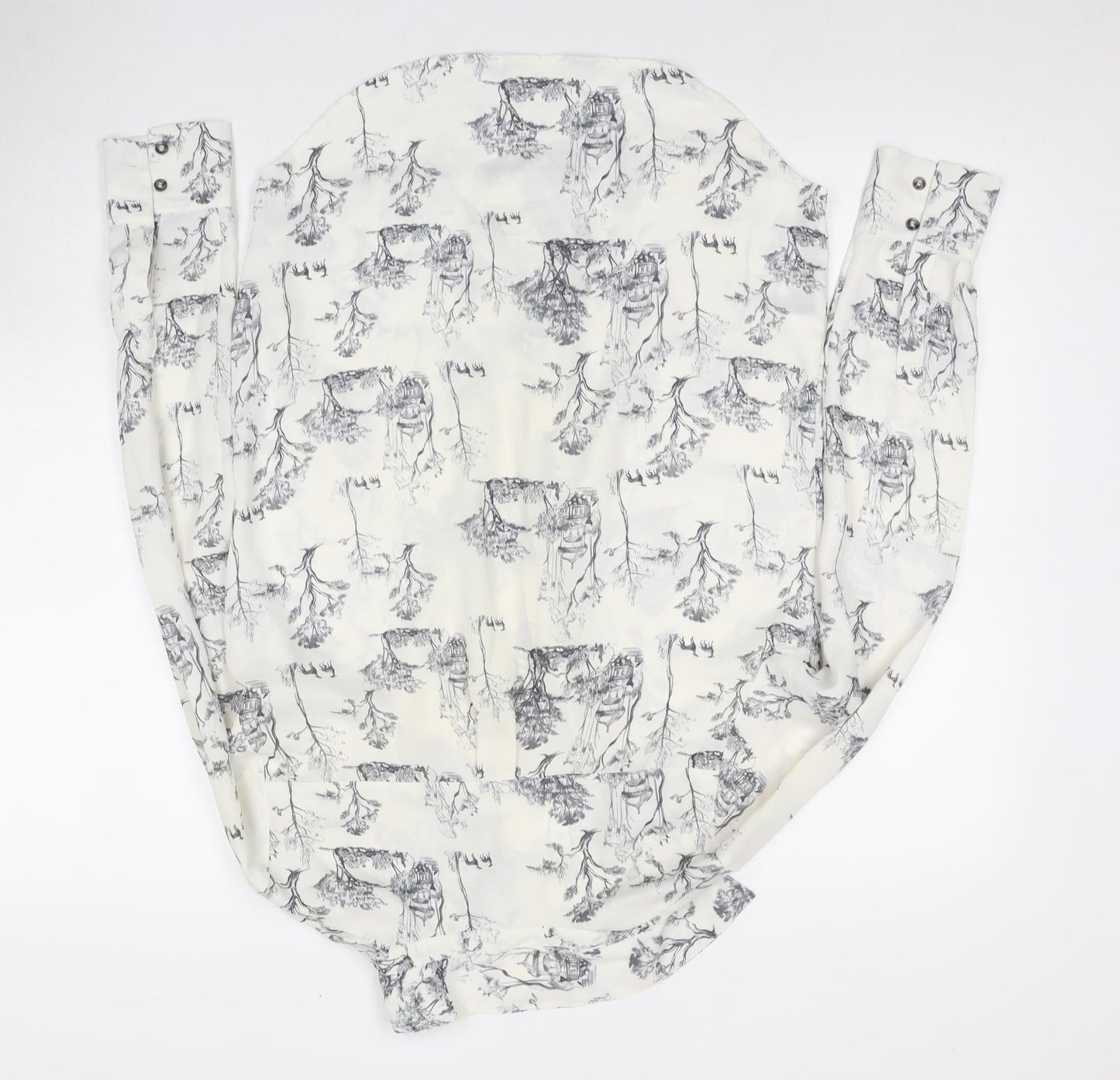 Womens UK Size 8 H&M White  Button-Up