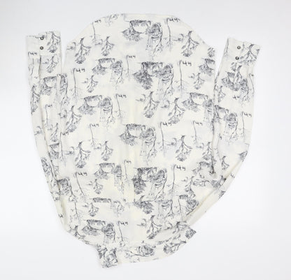 Womens UK Size 8 H&M White  Button-Up