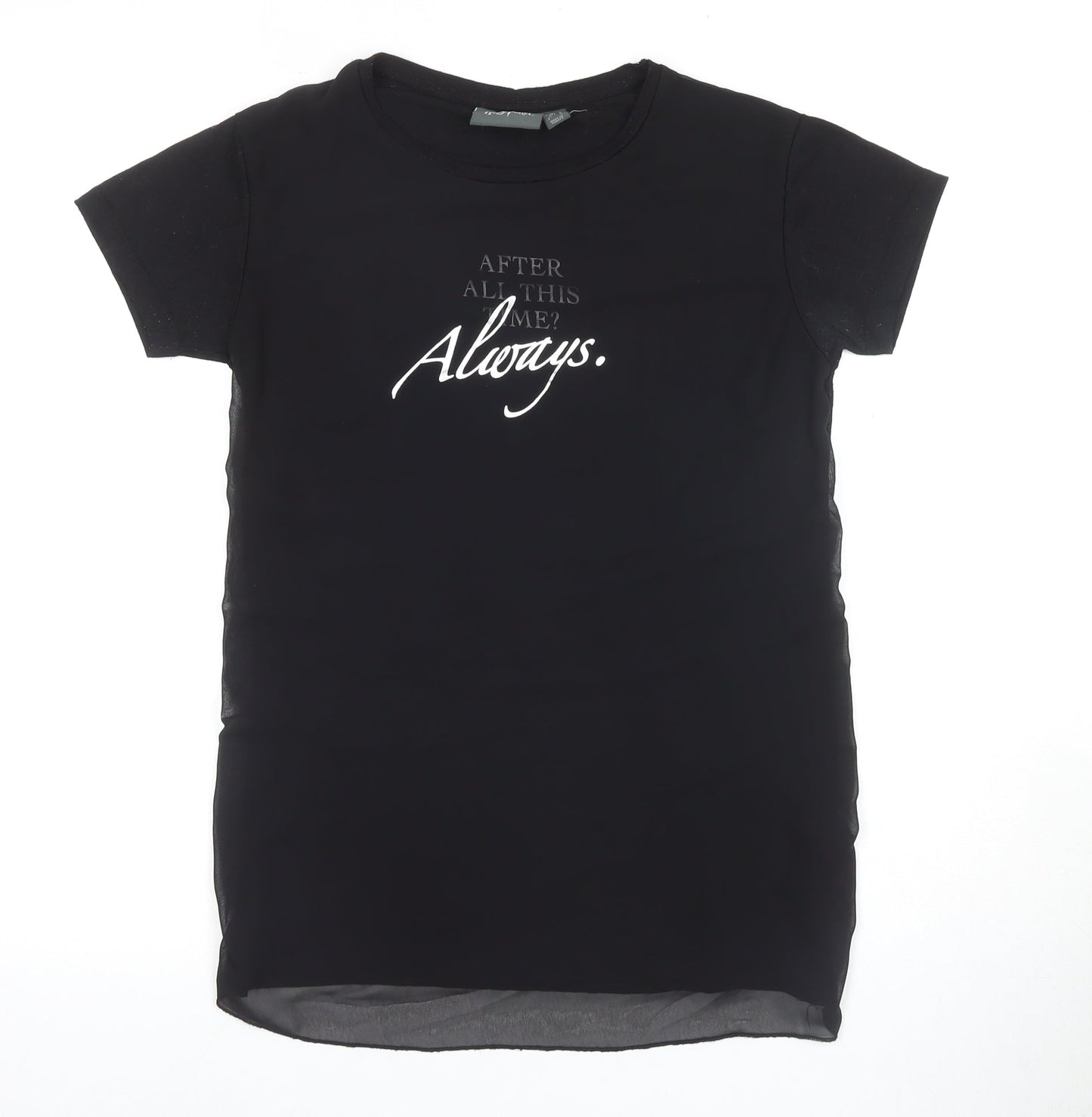 Womens UK Size 8 Harry Potter Black Jersey T-Shirt