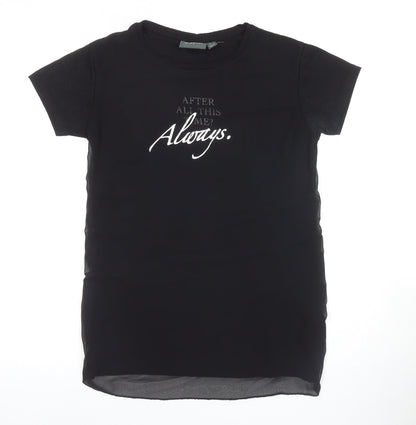 Womens UK Size 8 Harry Potter Black Jersey T-Shirt