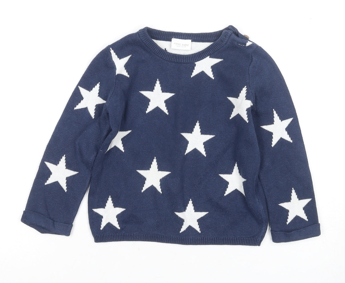 Next Unisex Baby Blue Star Pullover, 12-18 Months, Cotton