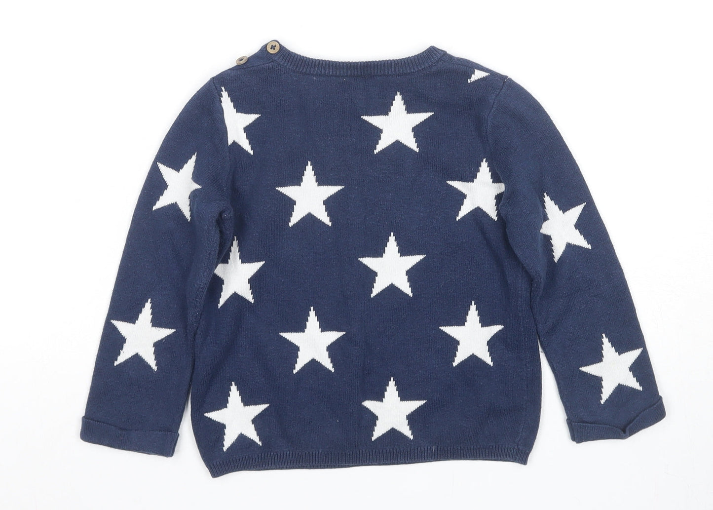 Next Unisex Baby Blue Star Pullover, 12-18 Months, Cotton