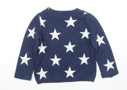 Next Unisex Baby Blue Star Pullover, 12-18 Months, Cotton