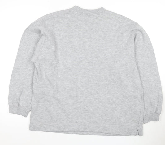 Reebok Women's Grey V-Neck Pullover Sweater, Size 12