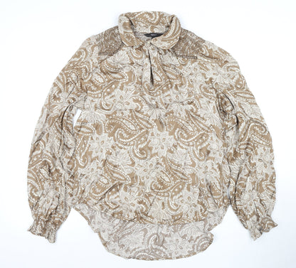 Next Women's Brown Paisley Blouse UK 10 - Casual & Workwear