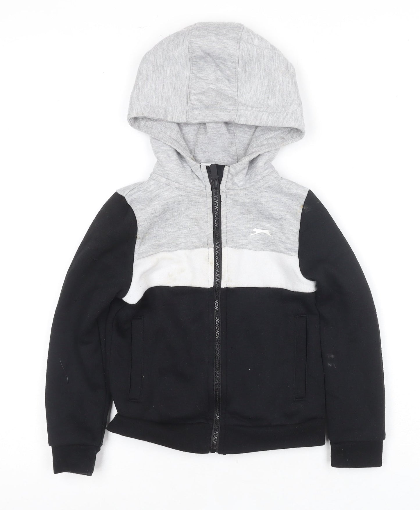 Slazenger Boys Grey & Black Full Zip Hoodie, 4-5 Years