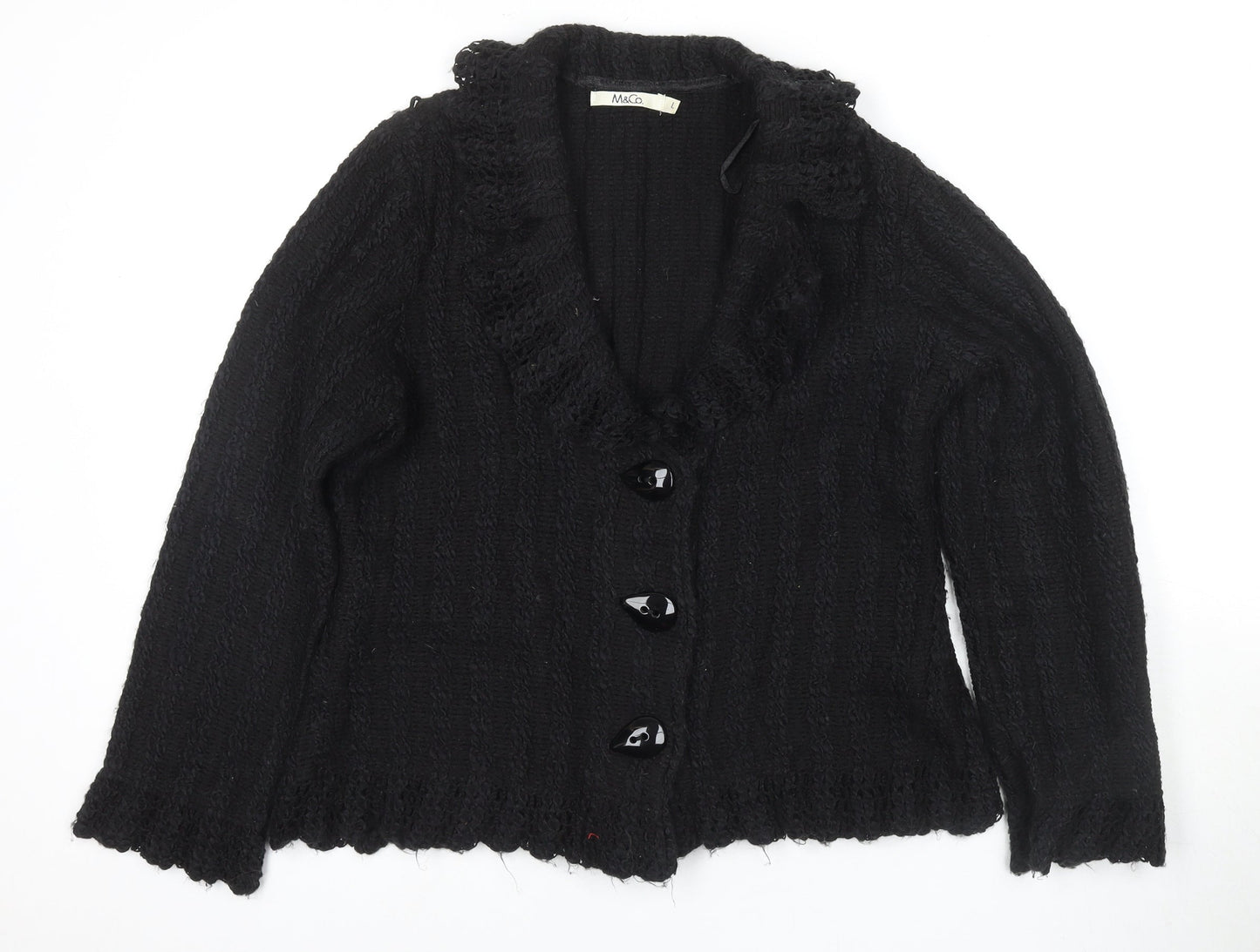 Womens UK Size UK 10 M&Co Black Cardigan Jumper