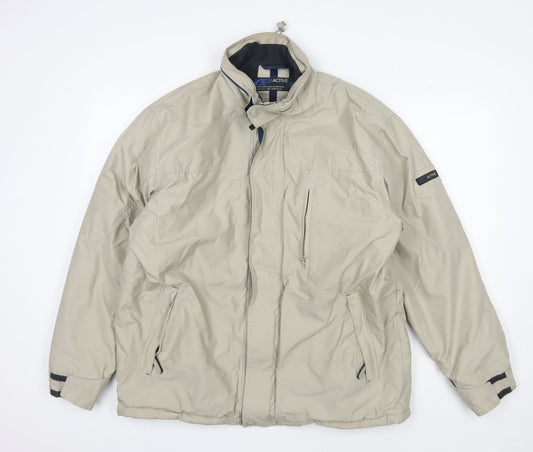 Active Men's Beige Mid-Length Jacket