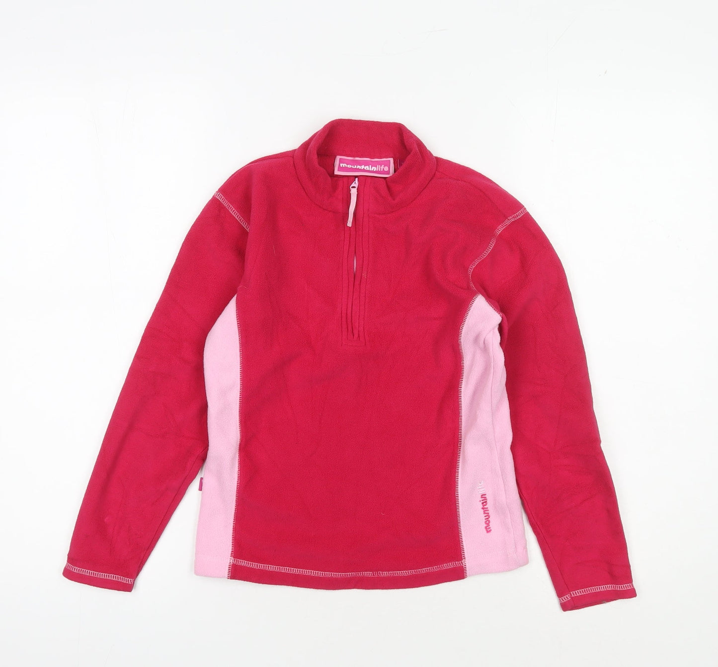 Mountainlife Girls Pink Half Zip Fleece Sweatshirt 9-10 Years
