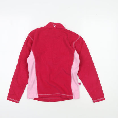 Mountainlife Girls Pink Half Zip Fleece Sweatshirt 9-10 Years