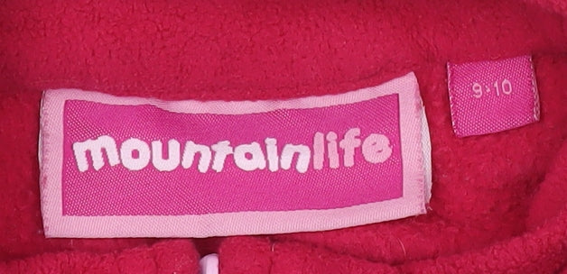 Mountainlife Girls Pink Half Zip Fleece Sweatshirt 9-10 Years