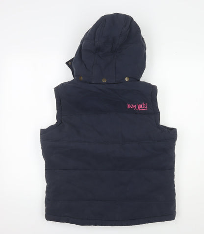 Lazy Jacks Women's Blue Hooded Waistcoat, Size L, Casual Autumn