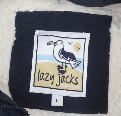Lazy Jacks Women's Blue Hooded Waistcoat, Size L, Casual Autumn