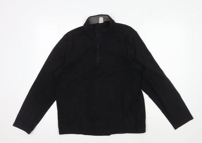 Decathlon Men's Black Basic Fleece Jacket 1/2 Zip L