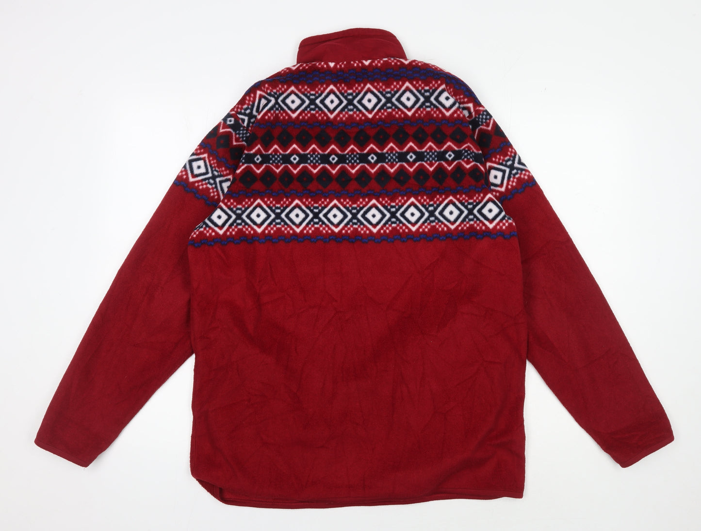 Mens UK Size M Cotton Traders Red Henley Sweatshirt