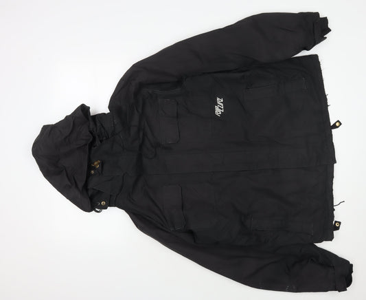 Mens UK Size M Rider Black Parka Coat