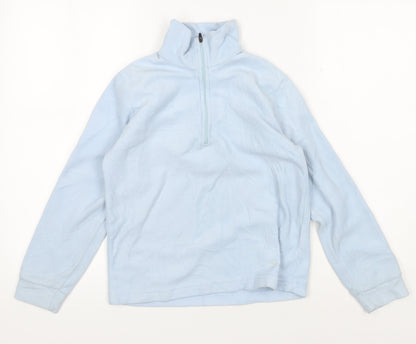 Snow+Rock Girls' Blue Fleece Pullover - 10 Years, Zip Neck