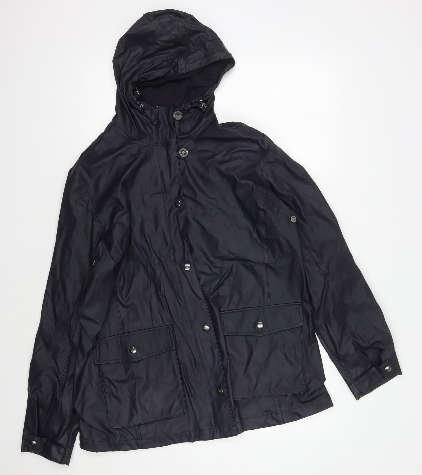 Mens UK Size XL Lands' End Black Rain Coat