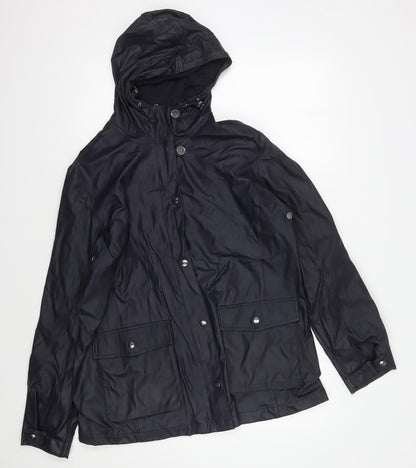 Mens UK Size XL Lands' End Black Rain Coat