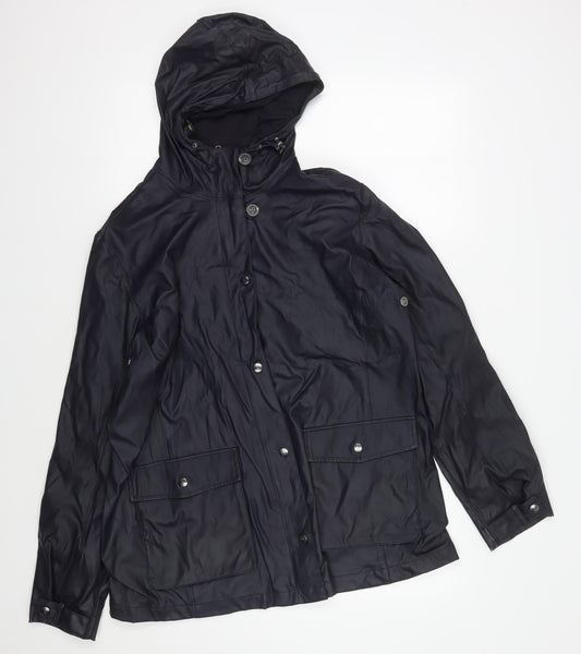 Mens UK Size XL Lands' End Black Rain Coat