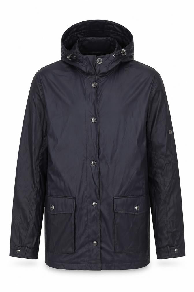 Mens UK Size XL Lands' End Black Rain Coat