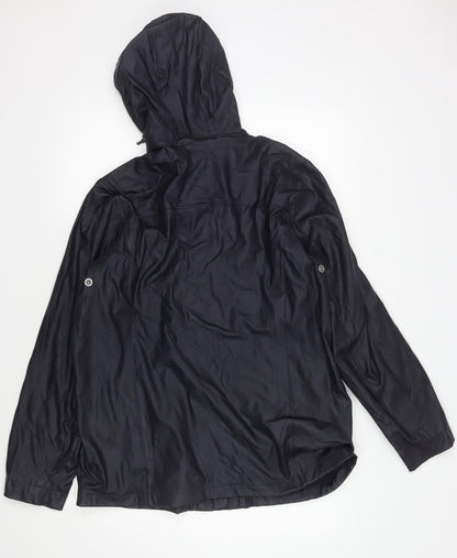 Mens UK Size XL Lands' End Black Rain Coat