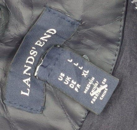 Mens UK Size XL Lands' End Black Rain Coat