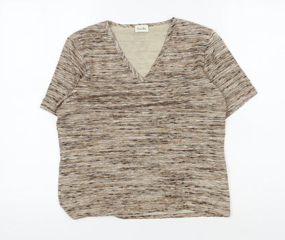 Womens UK Size M Viyella Beige Basic T-Shirt