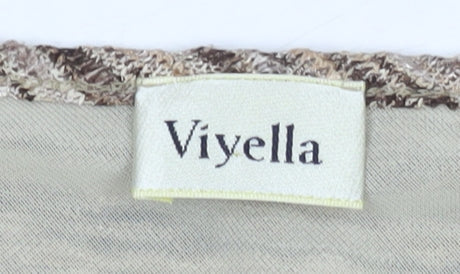 Womens UK Size M Viyella Beige Basic T-Shirt